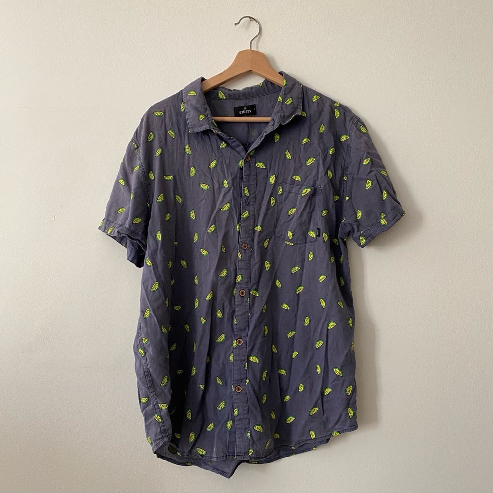STUSSY Lime Button Up
